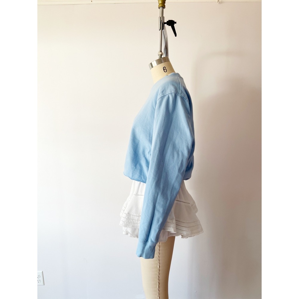 Haku Spirited‎ Away Anime Dragon Embroidered Cropped Sweatshirt Light Blue Small - Picture 3 of 8